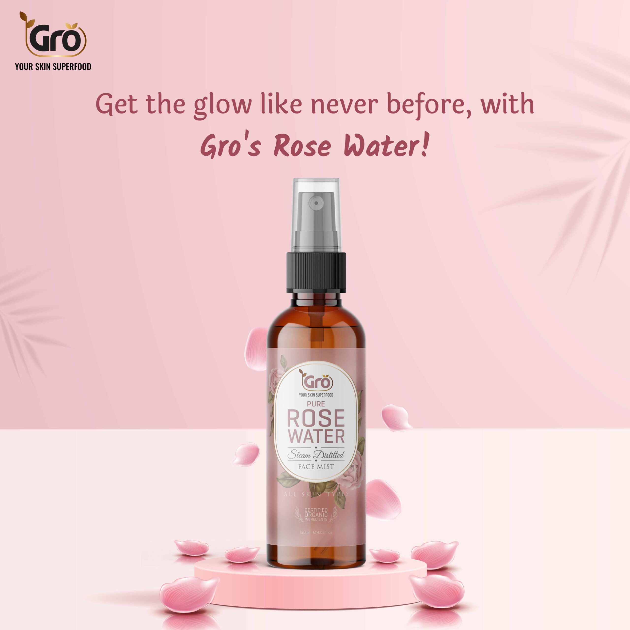 Gro Natural Rose Water For Face